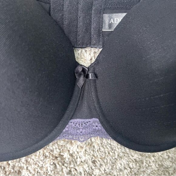 Adore Me Bra Women’s 40DD Black and Purple Lace Trim - Picture 2 of 6